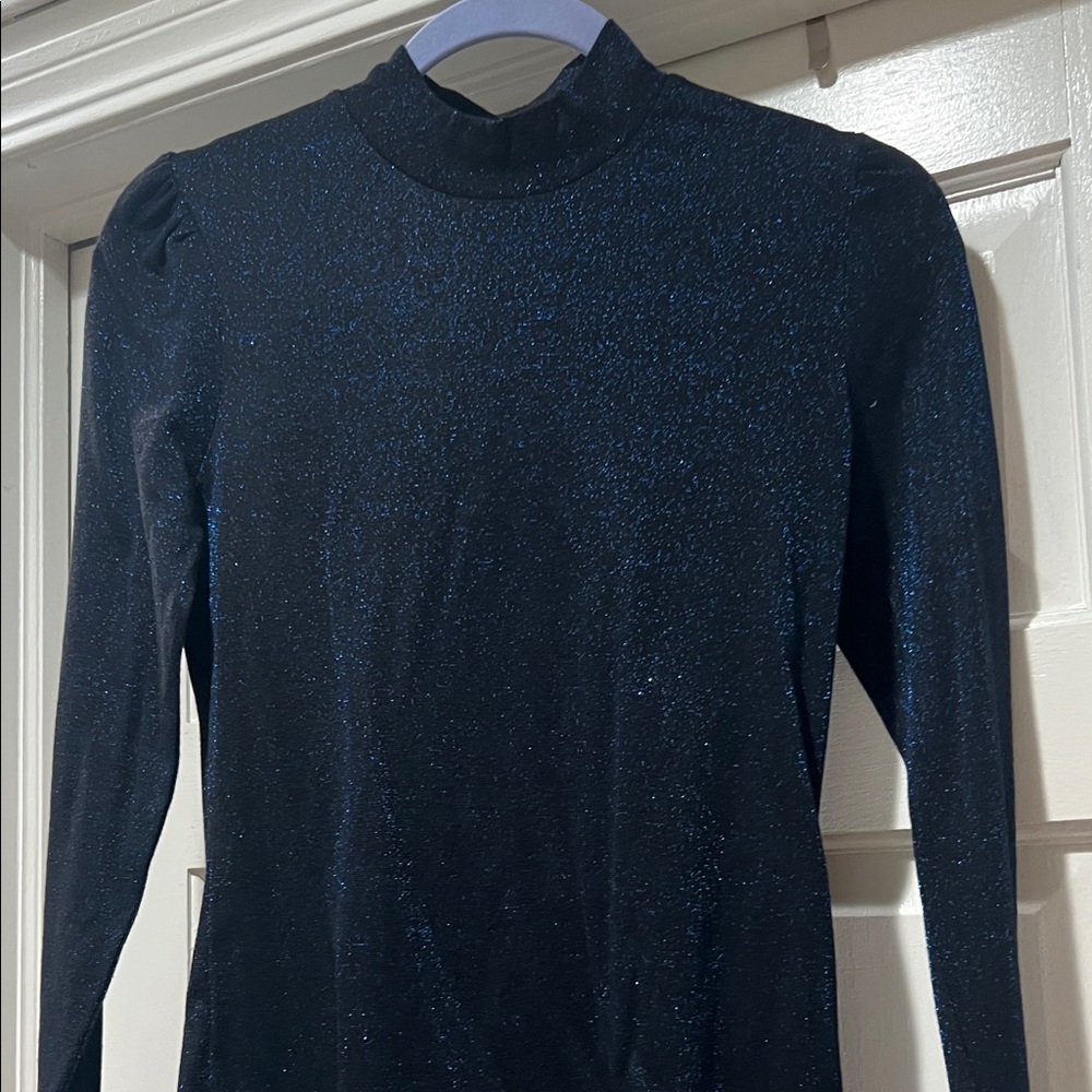 Sparkly Black Long Sleeve Top